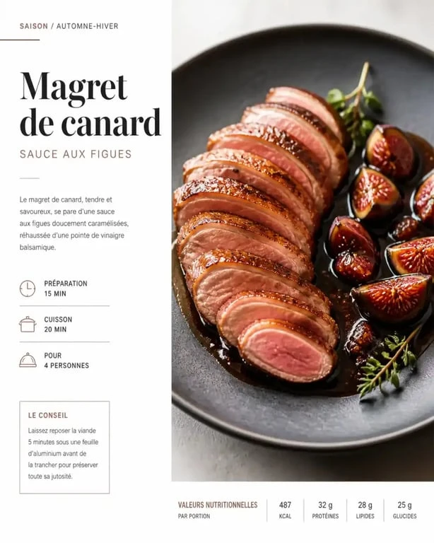 Magret de canard aux figues, recette pour accompagner les vins du Domaine Vayssette Gaillac