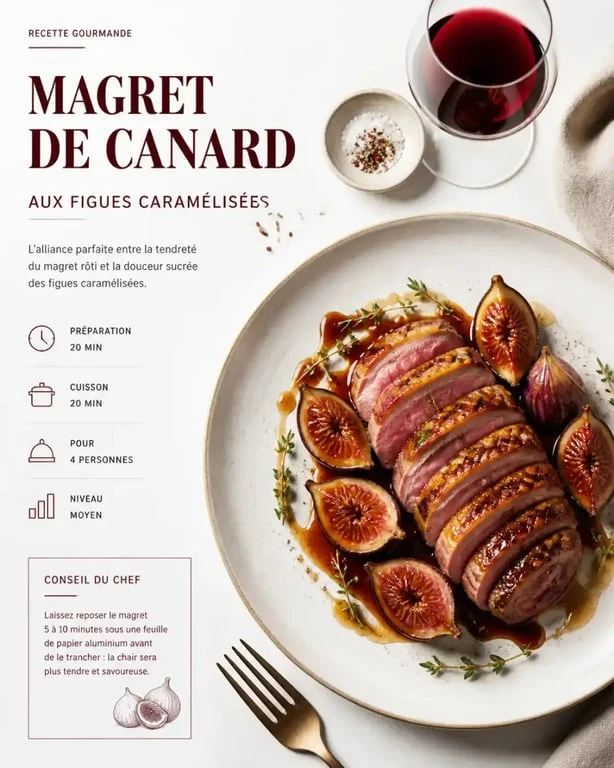 Magret de canard rôti aux figues, accord mets-vin avec le vin Gaillac Passion