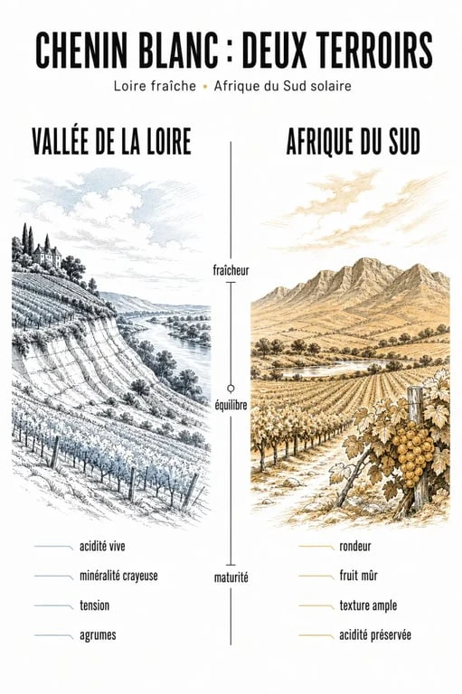 Chenin blanc vin : comparaison entre la Loire et l’Afrique du Sud