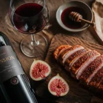Vin gaillac passion avec figues et magret, 3 macarons Michelin
