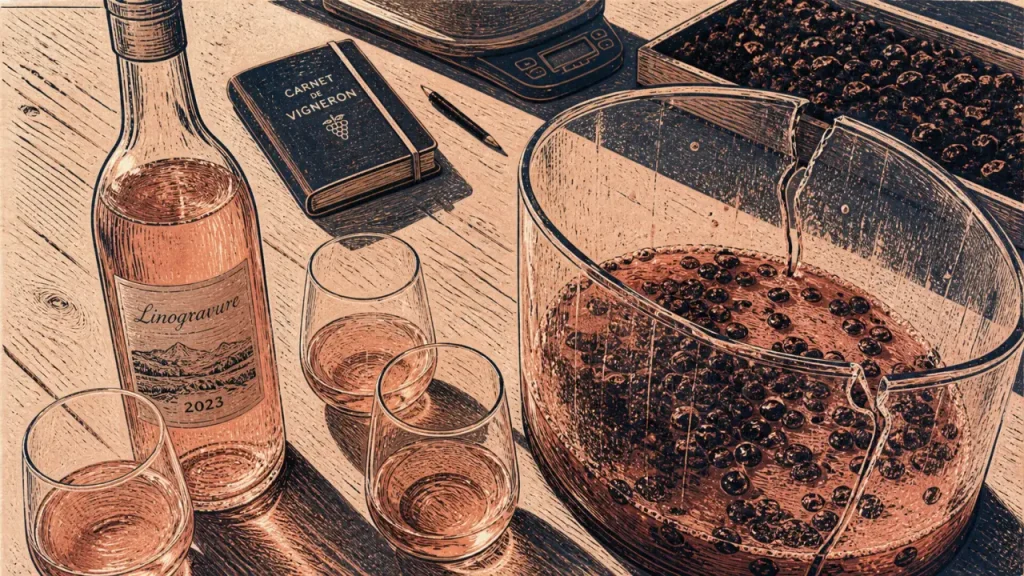 Vin rosé fabrication : saignée, pressurage direct et couleur issue des pellicules