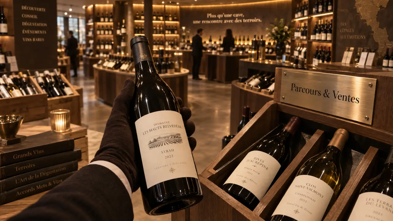 Agencement magasin cave a vin : parcours & ventes, cave éclairée LED