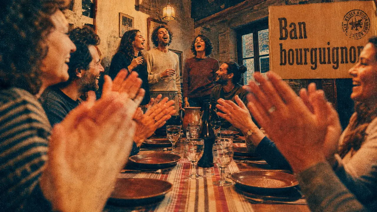 Ban bourguignon : ambiance festive à table, gestes et chants