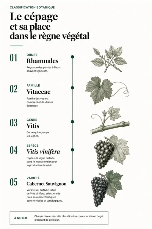 Liste des cépages : classification botanique de la vigne du genre Vitis à la variété