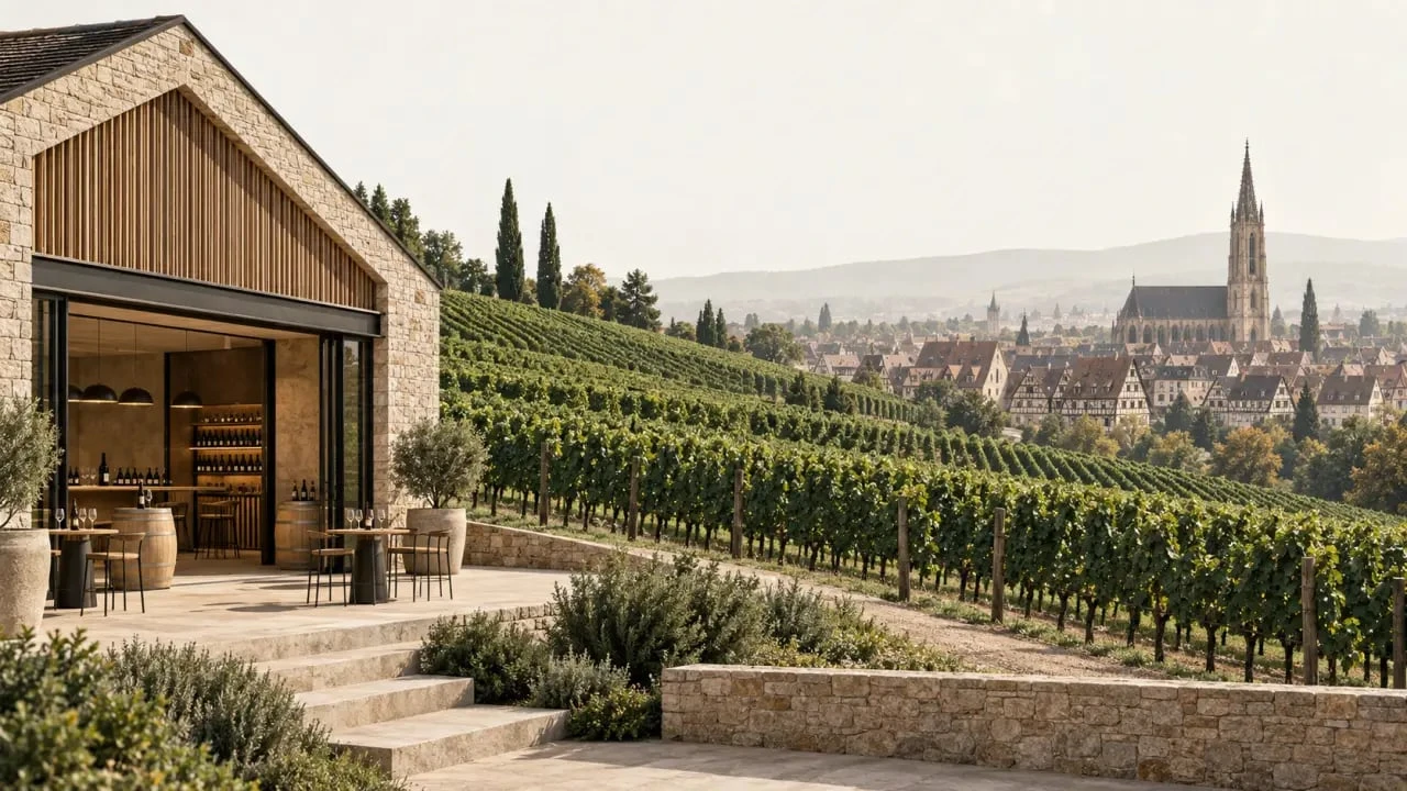 Domaine viticole de la ville de Colmar avec caveau de dégustation et vignes