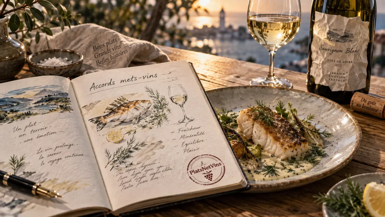 PlatsNetVins : accords vin blanc et poisson, fiche d’accords