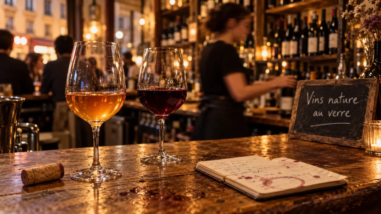 Verres de vins nature lyon 1er terreaux au comptoir des Terreaux